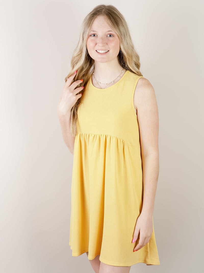 Knit Sleeveless Babydoll Dress (Multiple Colors)