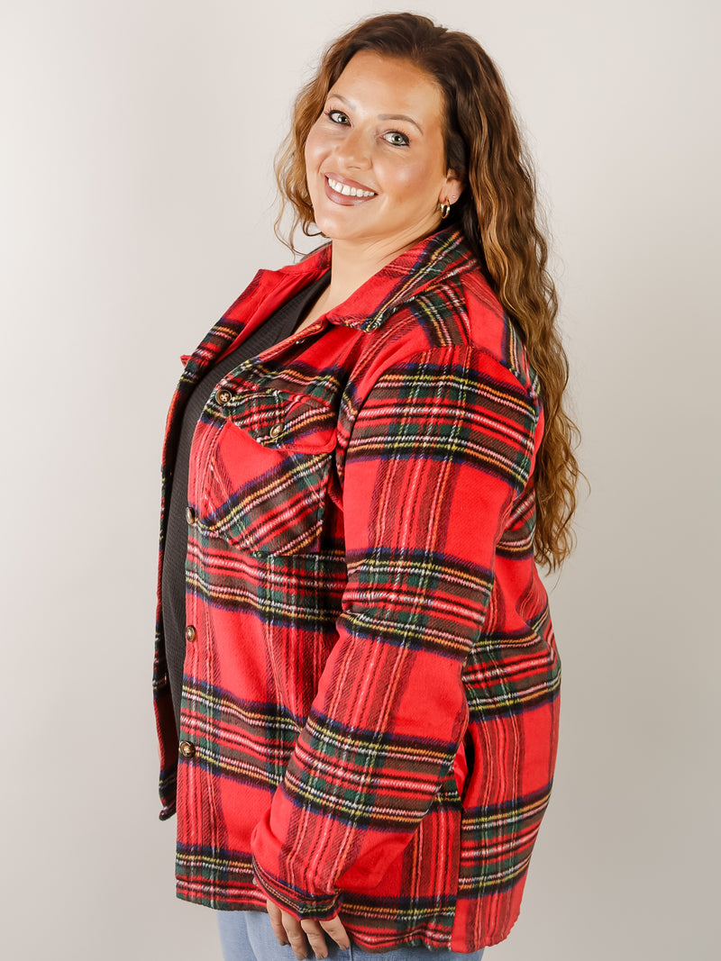 Red Plaid Thick Shacket