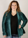 Green Velvet Cardigan