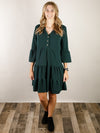 Hunter Green Tiered Knit Dress