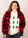 Ivory Christmas Tree and Truck Short Sleeve Graphic Tee