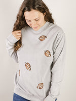 Grey Football Mineral Washed Graphic Sweatshirt