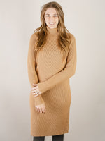 Latte Turtle Neck Sweater Dress