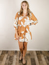 Caramel Large Floral Print Dress