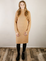 Latte Turtle Neck Sweater Dress