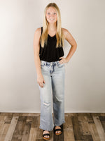 Vervet Light Washed Wide Leg Ankle Jean