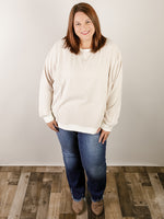 Curvy Oatmeal Comfy Oversized Soft Top