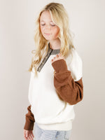 Oatmeal and Mocha Henley Sweater