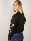 Black Sequin Candy Cane Sweater