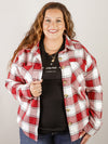 Curvy Red and White Plaid Button Up Shirt