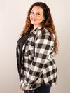 Curvy Black and White Gingham Lightweight Flannel
