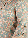 Curvy Teal Floral 3/4 Sleeve Top