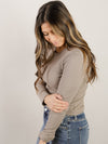 Long Sleeve Mini Ribbed Tee (Multiple Colors)