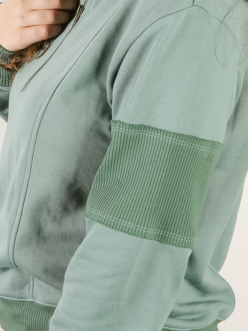 Dark Sage 1/2 Zip Sweatshirt
