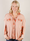 Rust Mineral Washed Thermal Shacket with Plaid