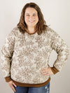 Curvy Brown Print Pullover Sweatshirt