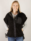 Black Soft Textured Woven Vest