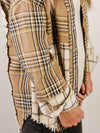 Ivory and Mocha Mixed Plaid Lightweight Shacket