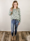 Sea Green Floral Sweater