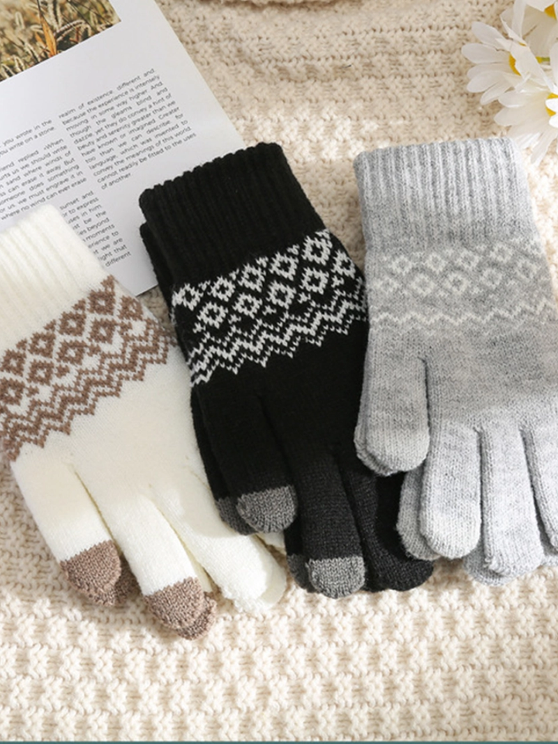 Winter Print Touch Screen Gloves