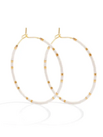 Delicate Beaded Hoop Earrings (Multiple Colors)