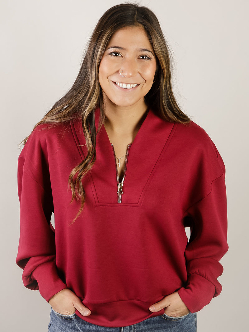Cabernet Scuba 1/2 Zip Pullover