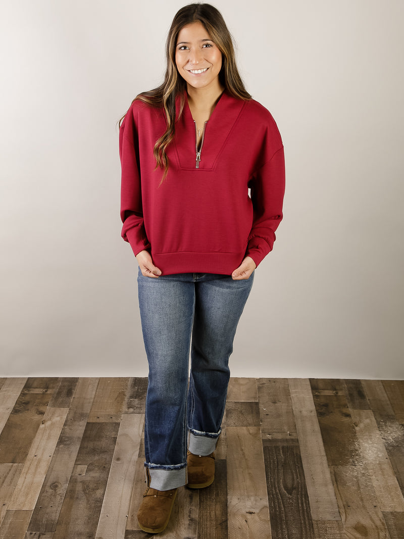 Cabernet Scuba 1/2 Zip Pullover