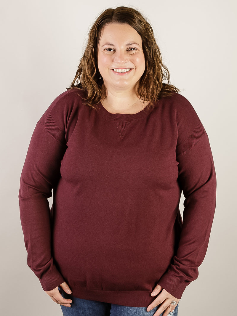 Dark Plum Everyday Pullover Sweater