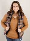 Corduroy and Plaid Reversible Vest