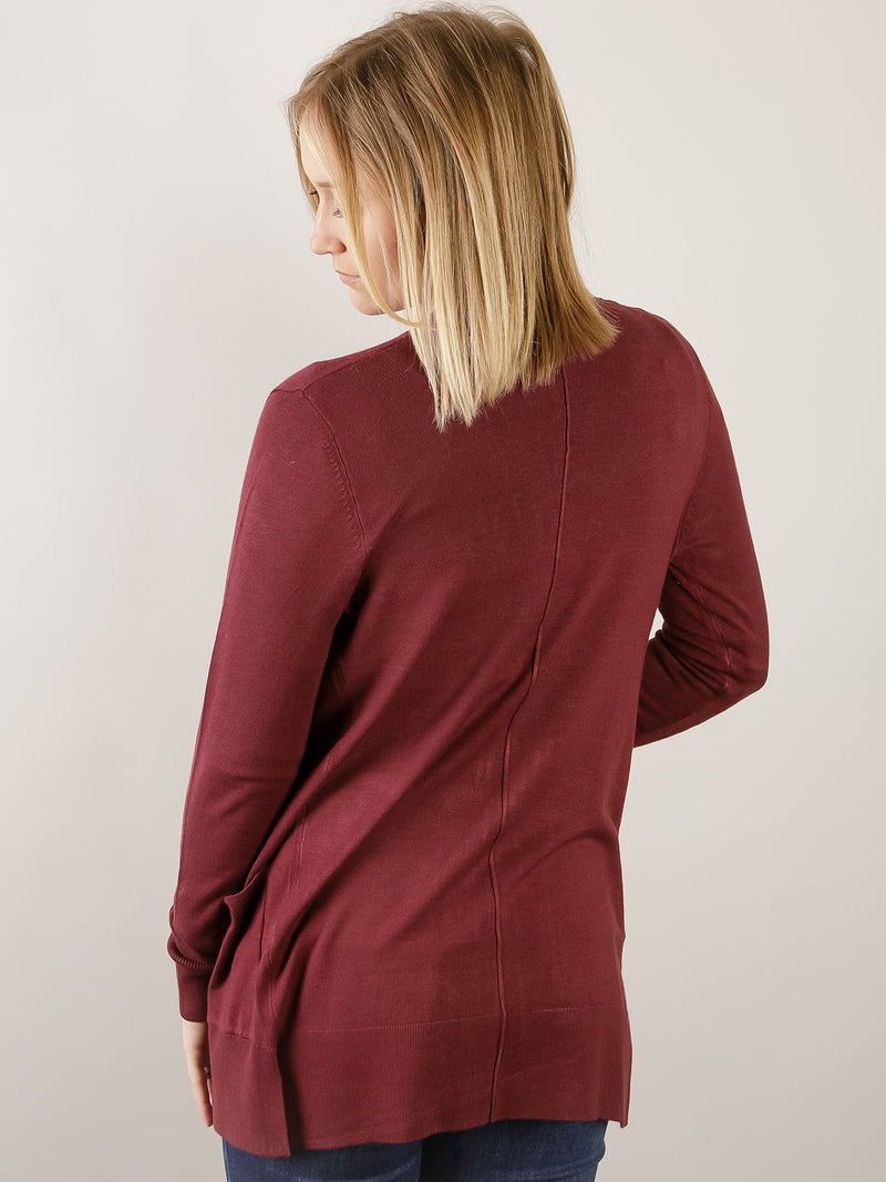 Dark Wine Essential Cardigan