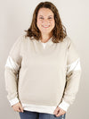 Taupe Contrast Hooded Sweatshirt