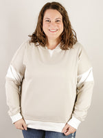 Taupe Contrast Hooded Sweatshirt