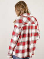 Red and White Plaid Button Up Shirt