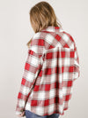 Curvy Red and White Plaid Button Up Shirt