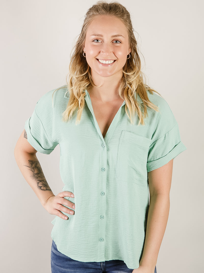 Mint Collared Button Up Shirt