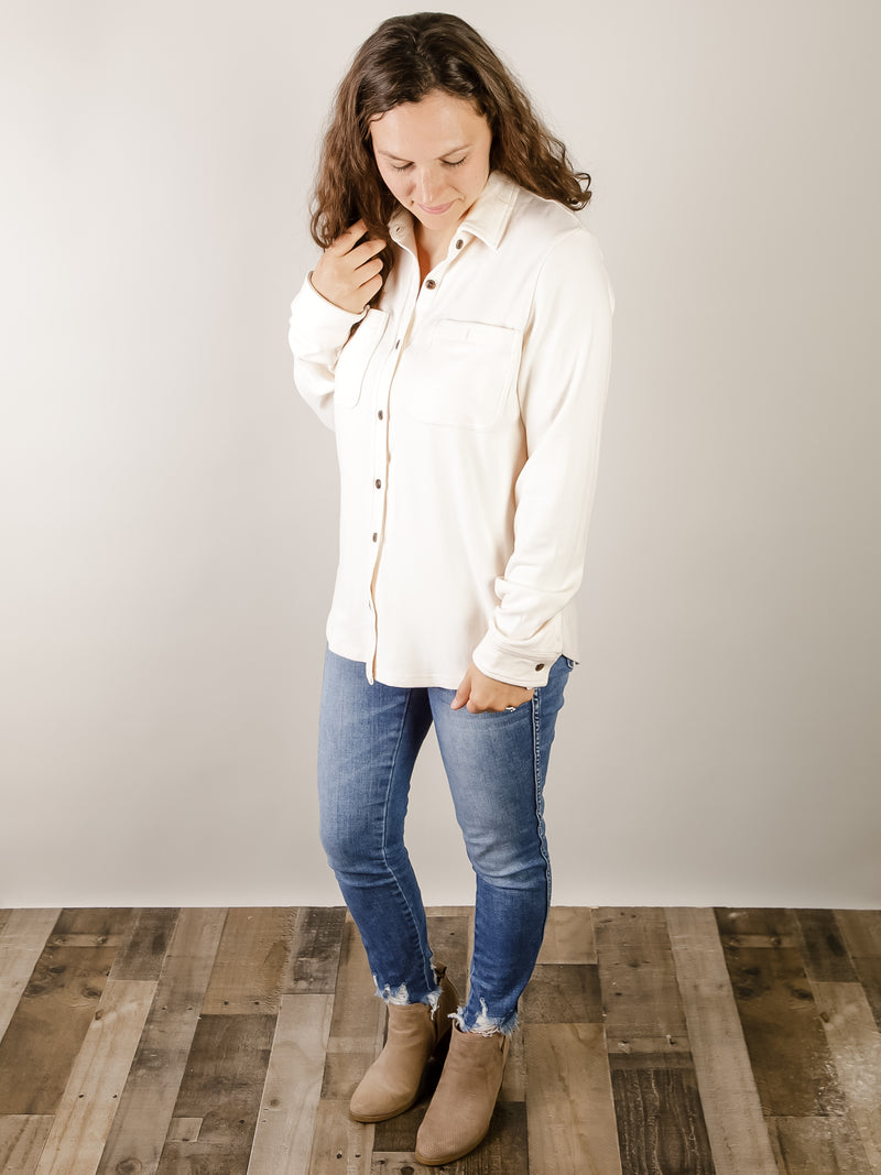 Super Soft Ivory Button Up