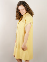 Mustard Linen Shirt Dress