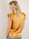 Caramel Polka Dot Sleeveless Blouse