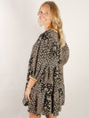 Black Ditsy Floral Printed Dress