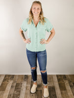 Mint Collared Button Up Shirt