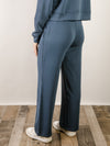 Midnight Navy Scuba Wide Leg Pant