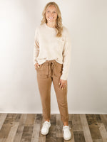 Dark Tan Tencel Joggers