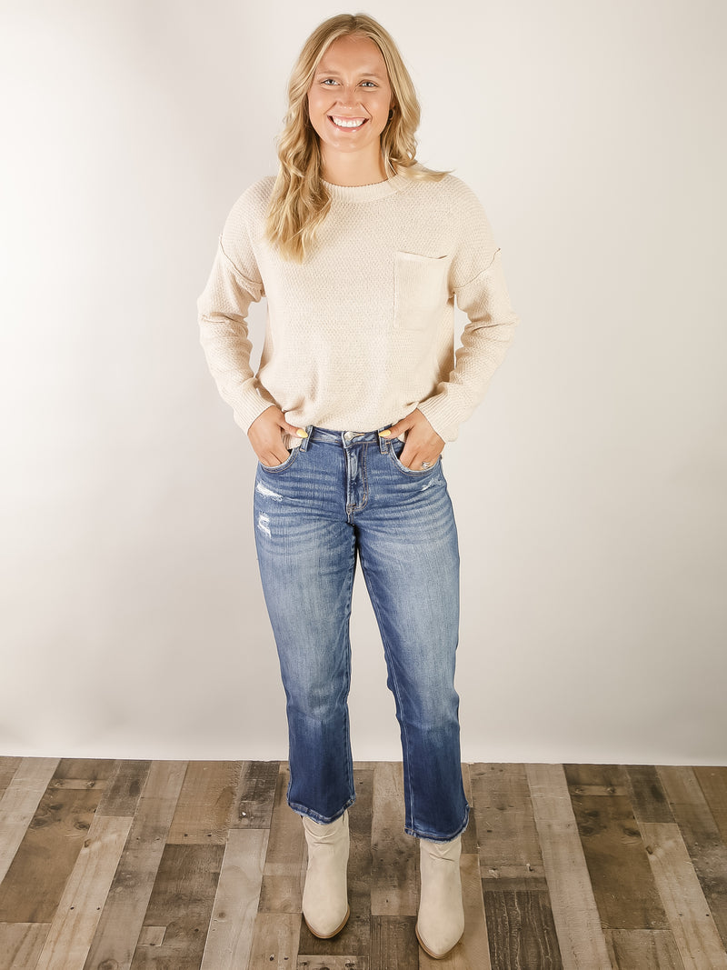 Vervet High Rise Cropped Straight Jean
