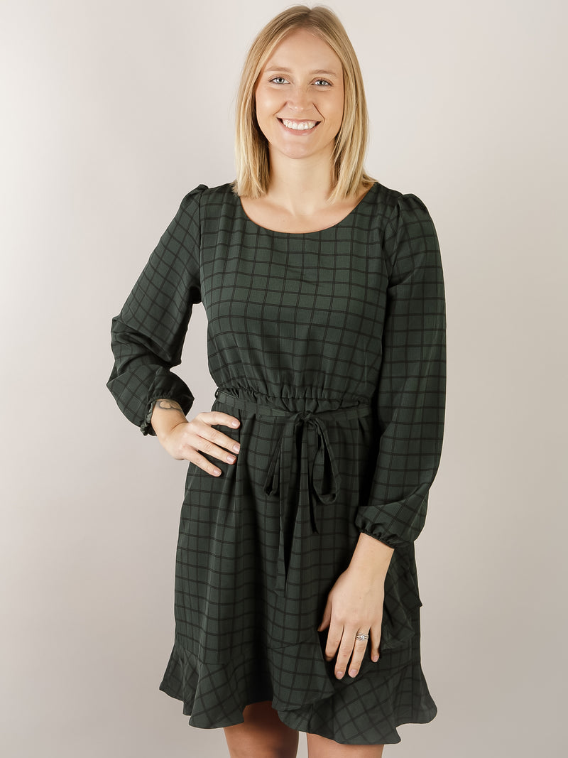 Hunter Green Plaid Dress