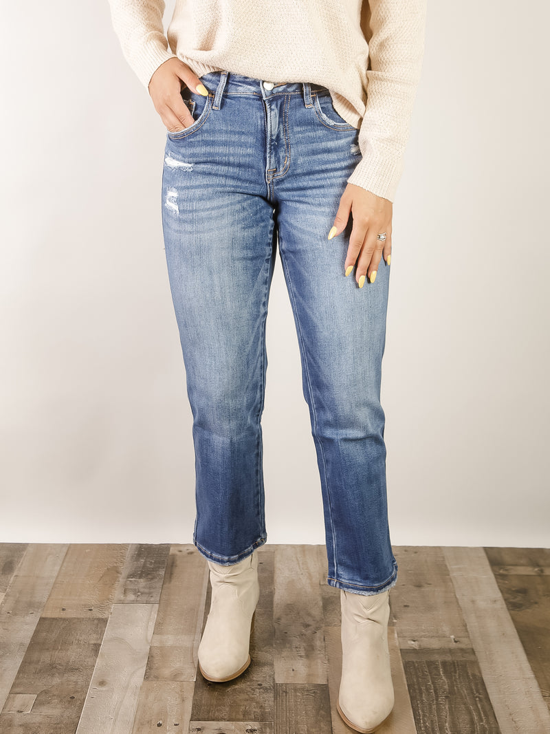 Vervet High Rise Cropped Straight Jean