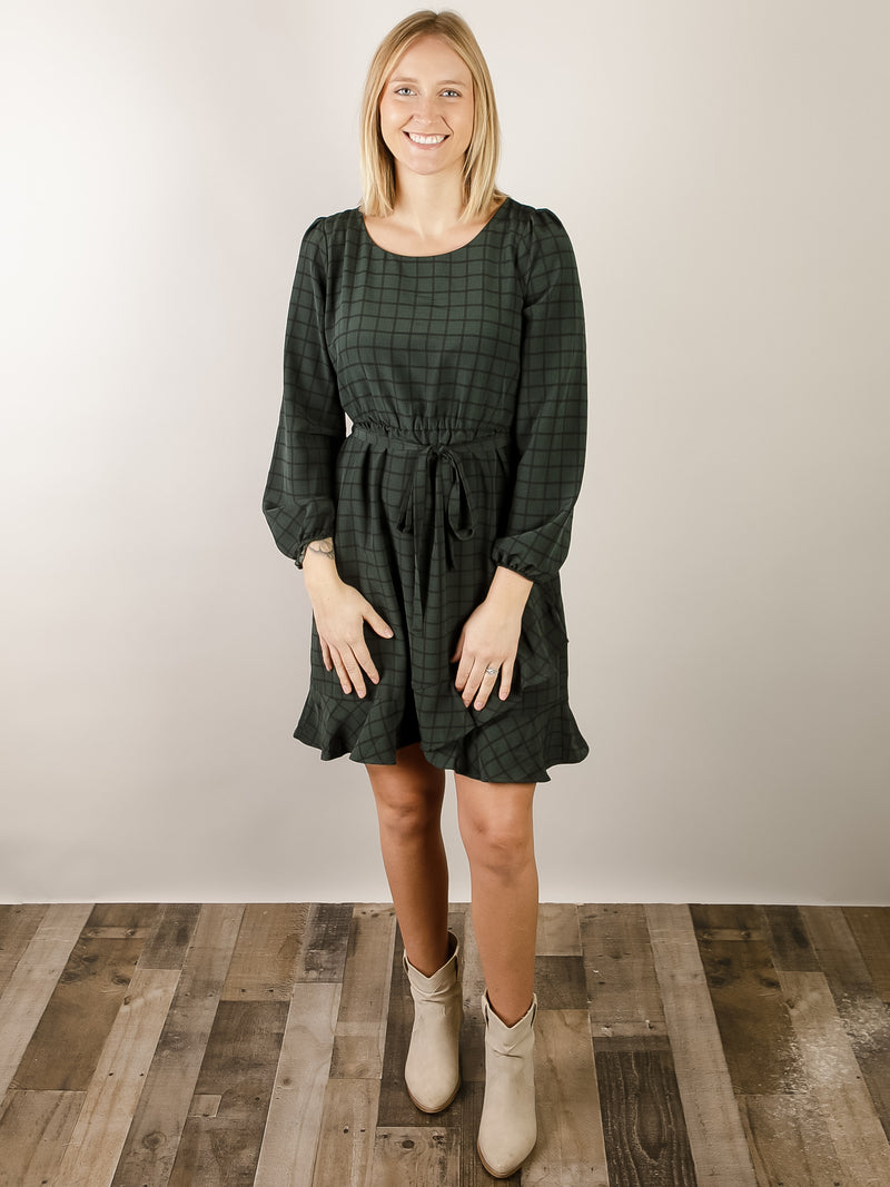 Hunter Green Plaid Dress