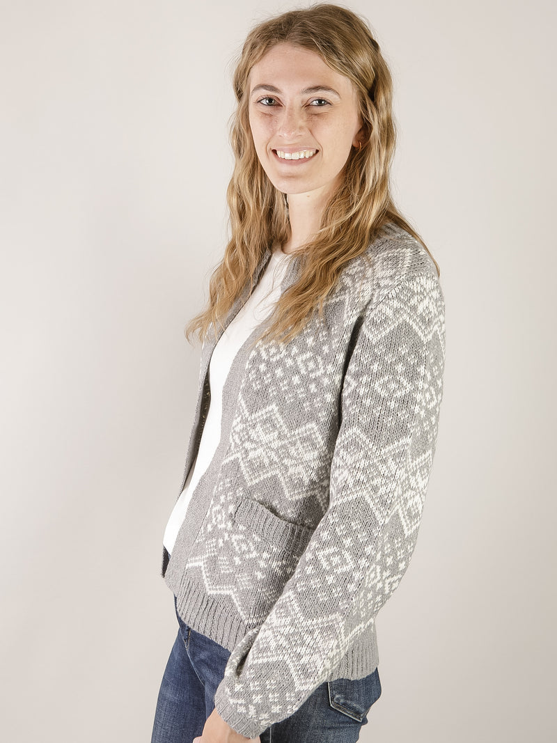 Heather Grey Fair Isle Cardigan