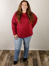 Curvy Cabernet Round Neck Scuba with Side Slits