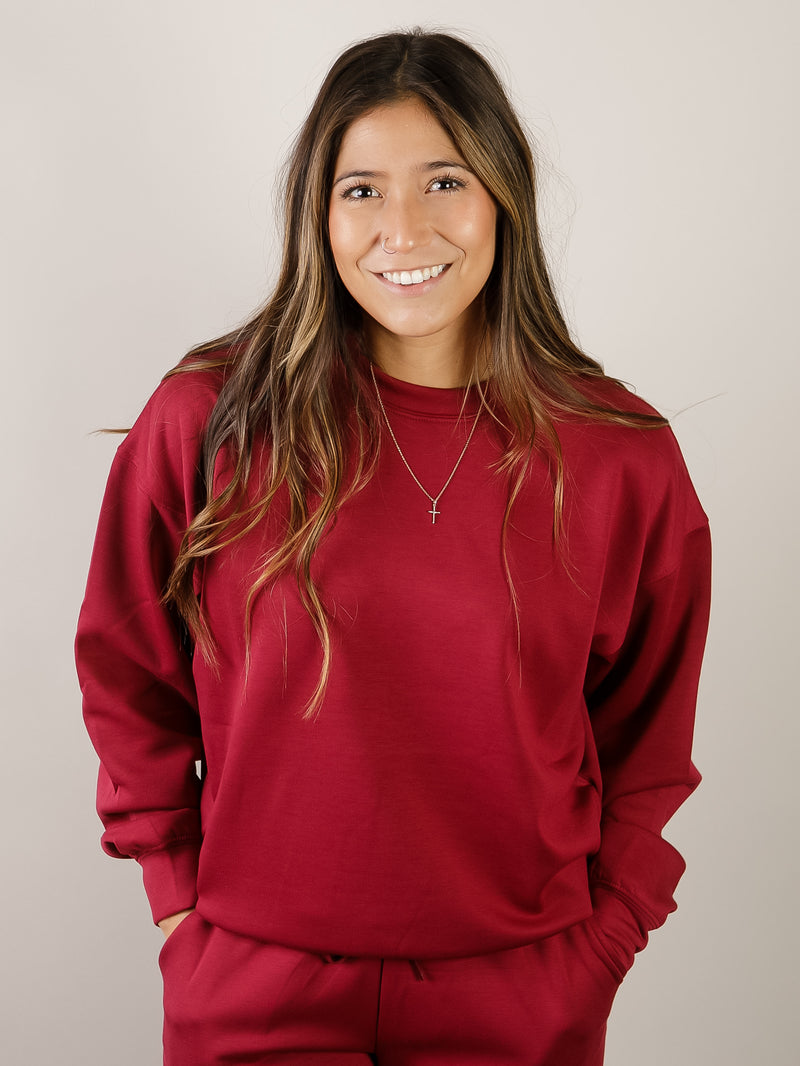 Cabernet Crewneck Scuba Set