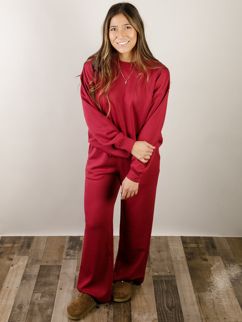 Cabernet Crewneck Scuba Set